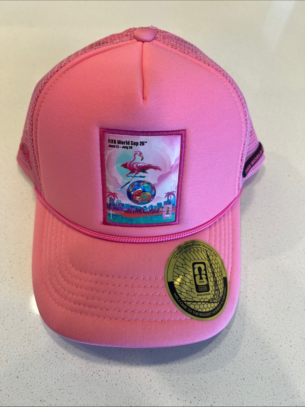FIFA World Cup - Pink Trucker Hat with FIFA World Cup Patch and Miami